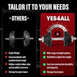 Yes4All Old School Adjustable Dumbbell Set with Weight Plates, Star Lock Collars/Connector, 40lbs to 200lbs Adjustable W