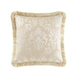 Juego de edredón jacquard damasco TOPLUXE LM-Milano-Queen 9 piezas diseño medallón floral Queen ropa de cama ultrasuave