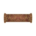 Juego de edredón Atina TOPLUXE LM-Atina-King jacquard damasco rojo vintage ultrasuave King 9 piezas con fundas euro y fa