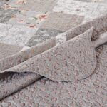 Juego de colcha acolchada Giulia Barefoot Bungalow Greenland Home Fashions GL-1812AJSK 3 piezas tamaño King gris algodón