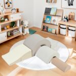 Merax Juego de 5 piezas de espuma para escalar y gatear para niños pequeños, estructura de juego para niños, bloques de