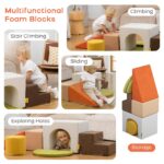 BanaSuper Juego de bloques de espuma para escalar para niños - 7 piezas de juguetes de escalada para niños pequeños, des
