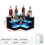 Estante exhibidor de botellas de licor con luz LED GarveeTech LLT-PHO_12QJI6ZBl2K 3 niveles 20 pulgadas acrílico soporte