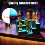 Estante exhibidor de botellas de licor con luz LED GarveeTech LLT-PHO_12QJI6ZBl2K 3 niveles 20 pulgadas acrílico soporte
