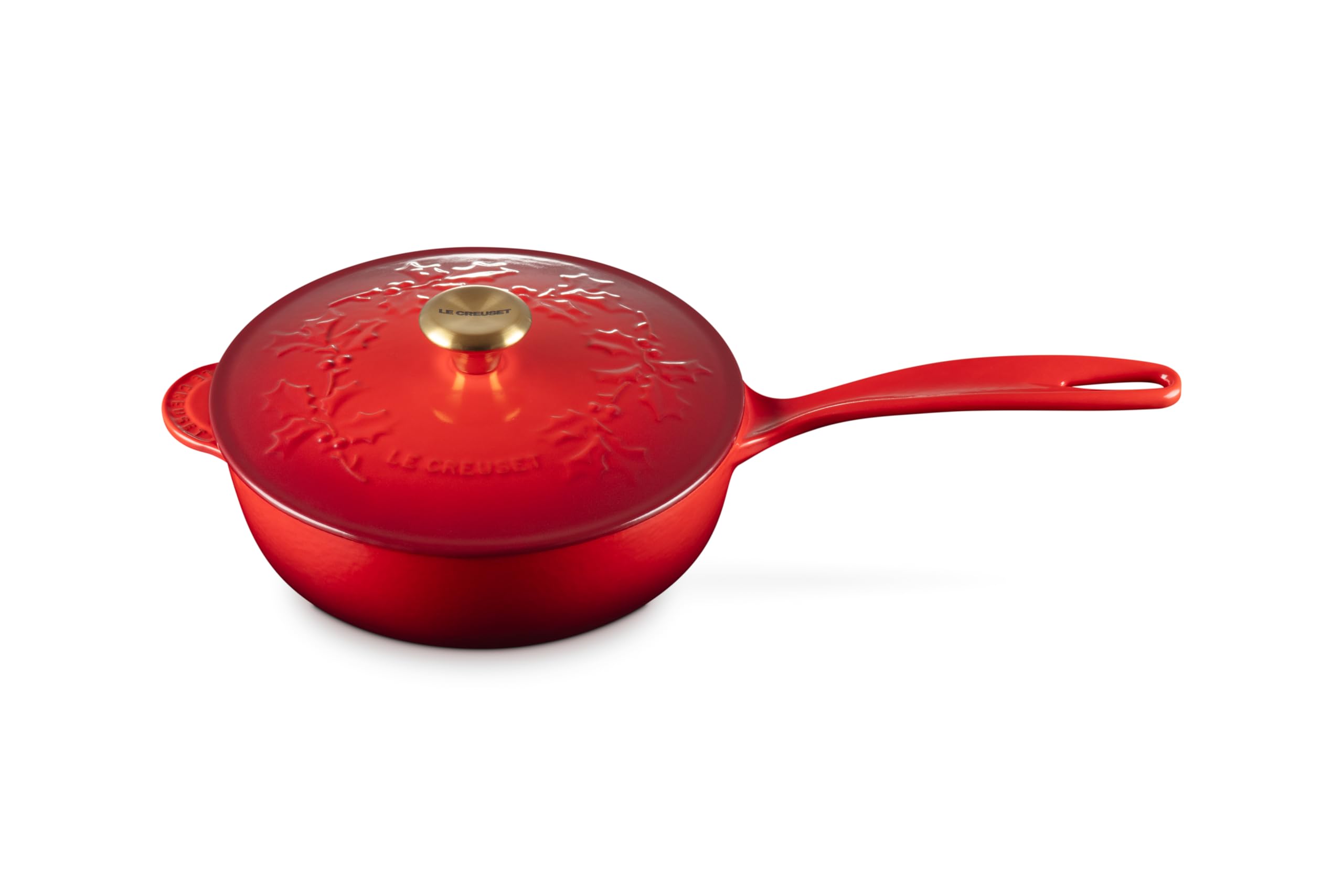 Version 1.0.0 Cacerola Saucier de Hierro Fundido Esmaltado Le Creuset 21993021060051 Colección Holly 2.1 Litros Color Cerise con Peril