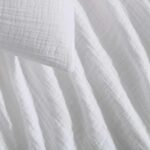 Juego de edredón jacquard algodón Revman International USHSA51300876 Calvin Klein textura lavada blanco sólido diseño ar