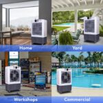 Enfriador evaporativo portátil Hexago HI-COOL-29GDIGIT-1P 10000 CFM 29 galones 3 velocidades control remoto temporizador