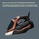 Plancha de Vapor Rowenta DW9580 Steam Force Pro 1850 W Suela Acero Inoxidable 5 Ajustes Pantalla Inteligente Cobre Negro