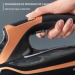 Plancha de Vapor Rowenta DW9580 Steam Force Pro 1850 W Suela Acero Inoxidable 5 Ajustes Pantalla Inteligente Cobre Negro