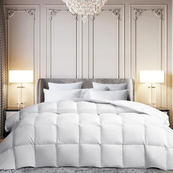 Edredón de plumón de ganso blanco con fibra Martha Stewart Blue Ridge Home Fashions MS034706 tamaño King algodón silenci