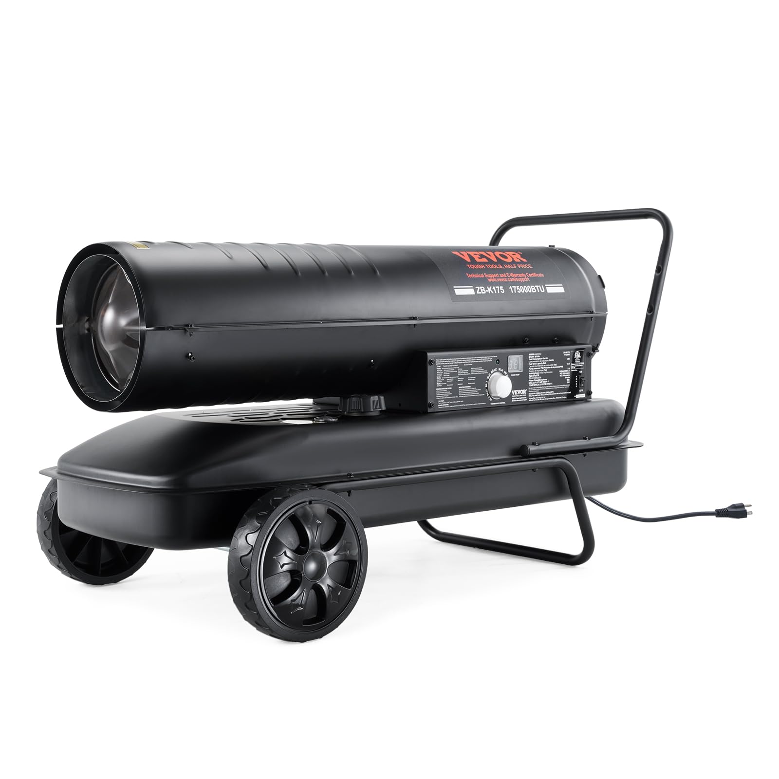 Version 1.0.0 Calentador de Queroseno Portátil VEVOR ZB-K175 175,000 BTU, Tanque 13.2 gal, Termostato