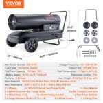 Calentador de Queroseno Portátil VEVOR ZB-K175 175,000 BTU, Tanque 13.2 gal, Termostato