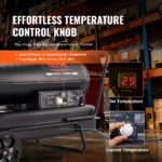 Calentador de Queroseno Portátil VEVOR ZB-K175 175,000 BTU, Tanque 13.2 gal, Termostato