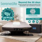 Colchón de aire Queen SereneLife SLEZBDQN20LX EZ Bed Luxe con marco cubierta de espuma viscoelástica bomba de mantenimie