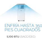 Aire acondicionado portátil BLACK+DECKER BPACT05SM 8500 BTU 5100 BTU SACC para habitaciones hasta 350 pies cuadrados con