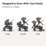 UPPAbaby Vista V3 Cochecito – Sistema de cochecito individual a doble de tamaño completo – Asiento para niños pequeños,