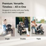 UPPAbaby Vista V3 Cochecito – Sistema de cochecito individual a doble de tamaño completo – Asiento para niños pequeños,