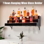 Estante exhibidor de botellas con luz LED GarveeTech LED Lighted Liquor Bottle Display 3 niveles 102 cm con control remo