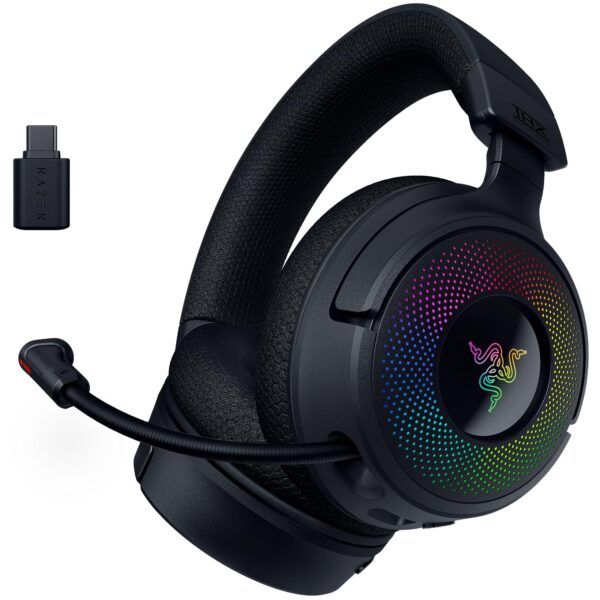Auriculares Inalámbricos Gaming Razer Kraken V4 2.4GHz Bluetooth USB Micrófono Banda Súper Amplia RGB 9 Zonas 40mm