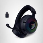 Auriculares Inalámbricos Gaming Razer Kraken V4 2.4GHz Bluetooth USB Micrófono Banda Súper Amplia RGB 9 Zonas 40mm