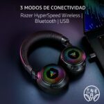 Auriculares Inalámbricos Gaming Razer Kraken V4 2.4GHz Bluetooth USB Micrófono Banda Súper Amplia RGB 9 Zonas 40mm