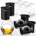 Molde para Hielo en Esfera Transparente Unigul 1 de Silicona y Acero Inoxidable 2.5 Pulgadas sin BPA para Whisky Coctele