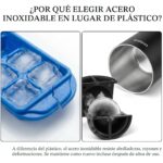 Molde para Hielo en Esfera Transparente Unigul 1 de Silicona y Acero Inoxidable 2.5 Pulgadas sin BPA para Whisky Coctele