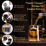 Molde para Hielo en Esfera Transparente Unigul 1 de Silicona y Acero Inoxidable 2.5 Pulgadas sin BPA para Whisky Coctele