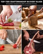 Juego de bloque de cuchillos KnifeSaga, juego de cuchillos de cocina con bloque de alta durabilidad, juego de 14 piezas