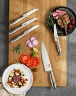 Juego de bloque de cuchillos KnifeSaga, juego de cuchillos de cocina con bloque de alta durabilidad, juego de 14 piezas