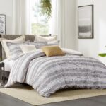 Edredon de algodon Madison Park Oasis E&E Co JLA Home MPS10-515 Full Queen carbon rayas jacquard de chenilla todas las e