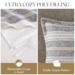 Edredon de algodon Madison Park Oasis E&E Co JLA Home MPS10-515 Full Queen carbon rayas jacquard de chenilla todas las e