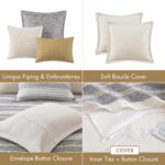Edredon de algodon Madison Park Oasis E&E Co JLA Home MPS10-515 Full Queen carbon rayas jacquard de chenilla todas las e