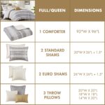 Edredon de algodon Madison Park Oasis E&E Co JLA Home MPS10-515 Full Queen carbon rayas jacquard de chenilla todas las e