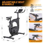 Bicicleta Estática GarveeLife Resistencia Electromagnética 32 Niveles Volante 22 Libras Pantalla LED App Bluetooth Asien