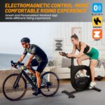 Bicicleta Estática GarveeLife Resistencia Electromagnética 32 Niveles Volante 22 Libras Pantalla LED App Bluetooth Asien