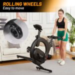 Bicicleta Estática GarveeLife Resistencia Electromagnética 32 Niveles Volante 22 Libras Pantalla LED App Bluetooth Asien