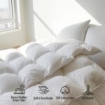 Edredón de fibra de plumón de ganso 100% algodón Blue Ridge Home Fashions BR004190 tamaño King relleno 68 oz calor medio