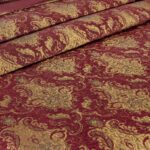 Edredón acolchado jacquard de lujo Loom and Mill LM-HFB-FlorenceRD-Queen damasco clásico 3 piezas Queen con fundas