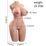 Muñeca sexual telescópica de vagina de 25.35 libras – Jaspik Muñecas sexuales realistas Torso con 4 frecuencias y 3 velo