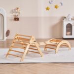 VEVOR Pikler - Juego de triángulos escalador 5 en 1, juguetes de escalada para niños pequeños plegables en interiores co