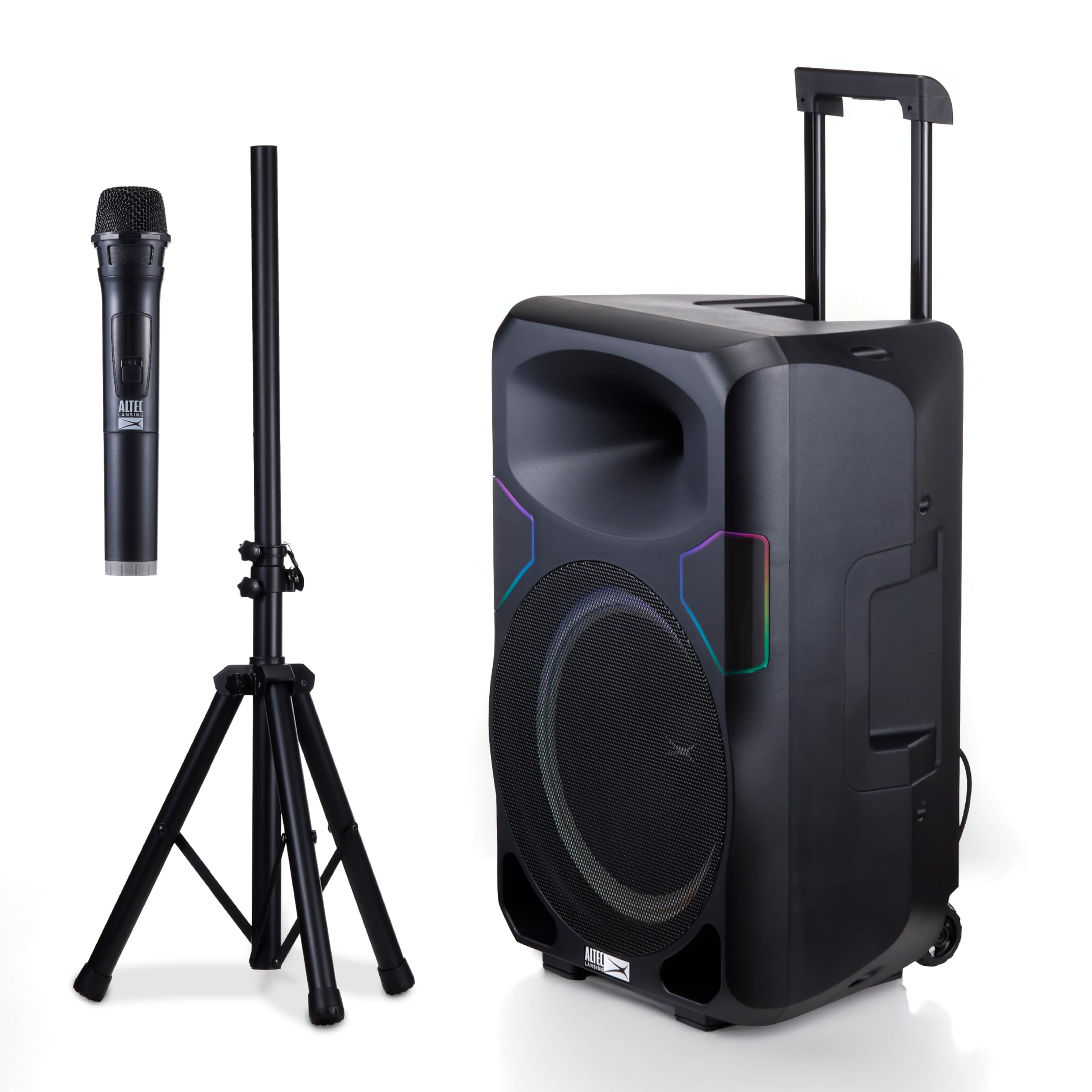 Altec Lansing Altavoz portátil SOUNDROVER PRO 650, potencia máxima de 650 W, biamplificado, iluminación LED, micrófono i