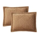 Juego de colcha de felpa en relieve VCNY Home WS1-3BP-QUEN-IN-CARAM Queen 3 piezas con 2 fundas de almohada color carame