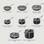 Batería de cocina juego de ollas y sartenes Ninja Ceramic Pro CW39014BK de cerámica antiadherente 14 piezas con tapas de