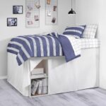 Juego de ropa de cama individual Nautica Woodblock Fish Blue sábanas manta falda funda almohada y toallas azul marino