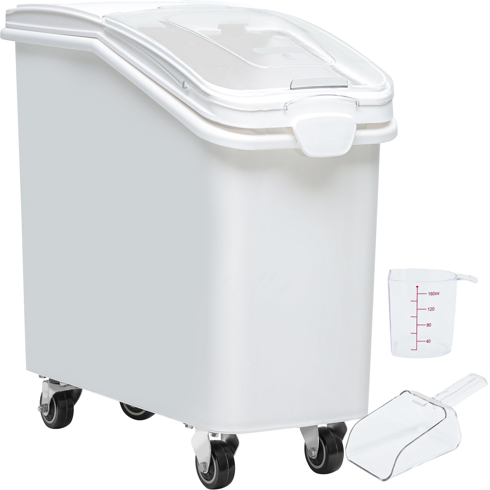 Version 1.0.0 Contenedor grande de almacenamiento para ingredientes YITAHOME MAYIHyDrWc con ruedas cuchara tapa y balanza para arroz y