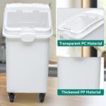 Contenedor grande de almacenamiento para ingredientes YITAHOME MAYIHyDrWc con ruedas cuchara tapa y balanza para arroz y
