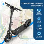 Hiboy Electric Scooter, 700W Peak Motor, 12" Pneumatic Tires, 23 Mph & 38 Miles Range, Hydraulic Suspension, Folding Com