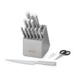 Juego de Cuchillos de Cocina con Bloque y Afilador Integrado KitchenAid KO15STFGBXSSA 15 Piezas Acero Inoxidable