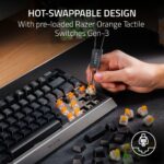 Teclado Inalámbrico Razer BlackWidow V4 Mini HyperSpeed RZ03-05150200-R3U1 65% Intercambiable Interruptores Naranjas Tác